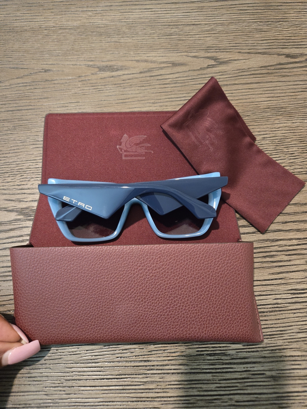 ETRO Blue 0096/G/S Classic Women's Oversized Geometric Cat Eye Sunglasses